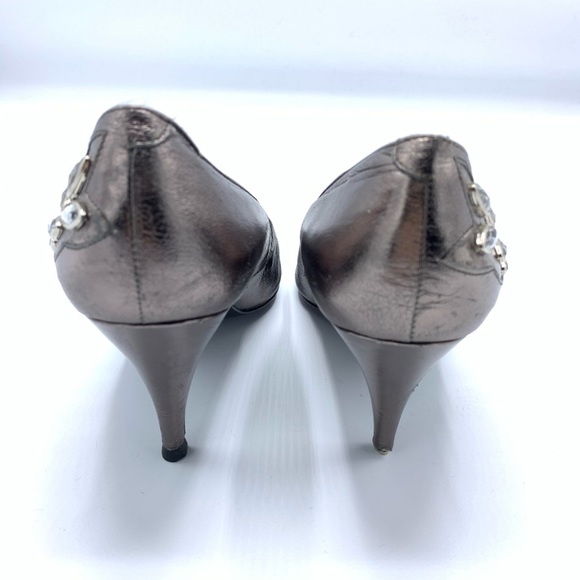 TOTAR Vintage BRONZE RHINESTONE HIGH HEEL PUMPS - Picture 6 of 11